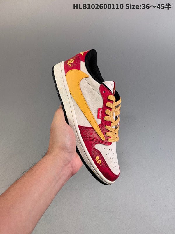 TS Collaboration Supreme 2025 x Air Jordan Low 1 Low Casual Skate Shoe DM9288-005