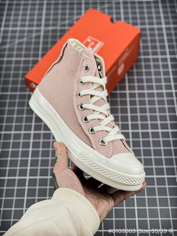 Restructured Chuck 1970 High "Beige/Pink" High Casual Sport Skateboard Shoe